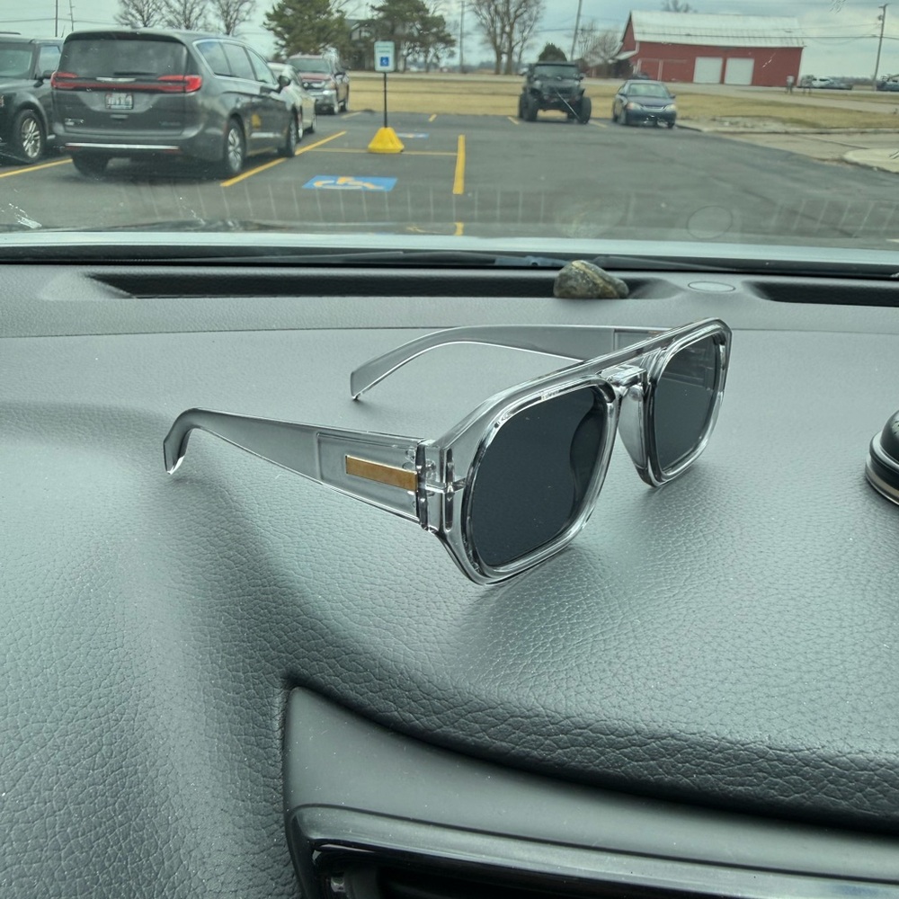 Clear Frame Sunglasses with Dark Lenses